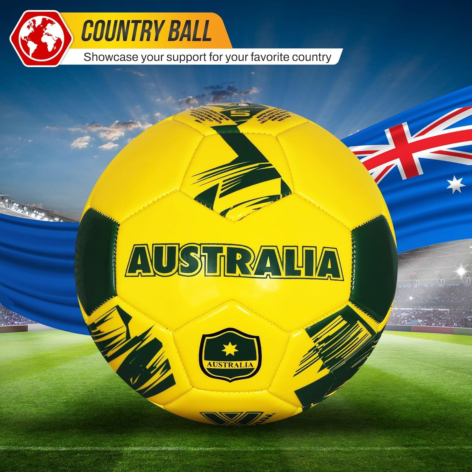 Vizari National Team Soccer Ball | Durable Faux Leather | Sizes 3, 4, & 5 | Ideal for Youth & Adults