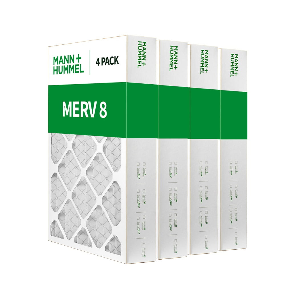 16x25x4 MERV 8 Pleated AC Furnace Air Filters. 4 PACK (Actual Depth: 3-3/4")