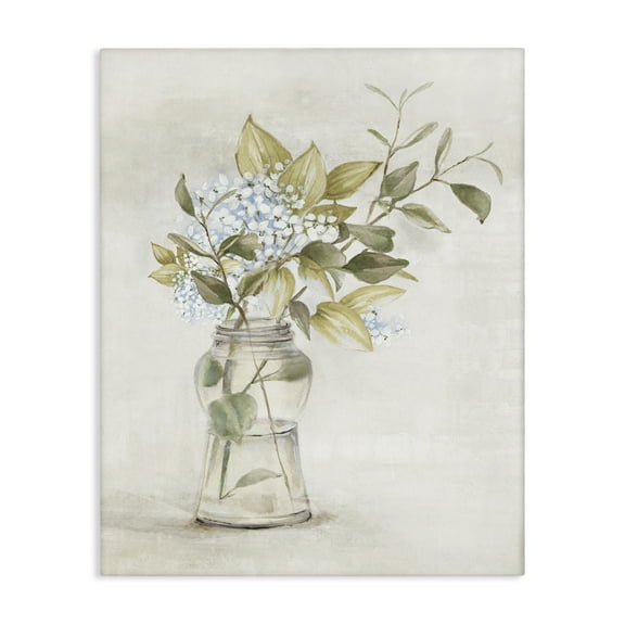 Stupell Industries Soft Cottage Blooms Vase Plants & Flowers Painting Wrapped Canvas Art Print Wall Art, 16 x 20