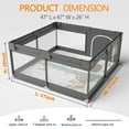 thumbnail image 4 of Pkinoicy Baby Playpen with Mat, Small Baby Play Pen(47x47inch), Playpen for Babies and Toddlers, Baby Pen for Apartment, 4 of 7