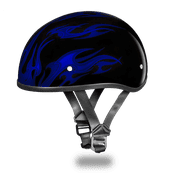 D.O.T. DAYTONA SKULL CAP- W/ FLAMES BLUE