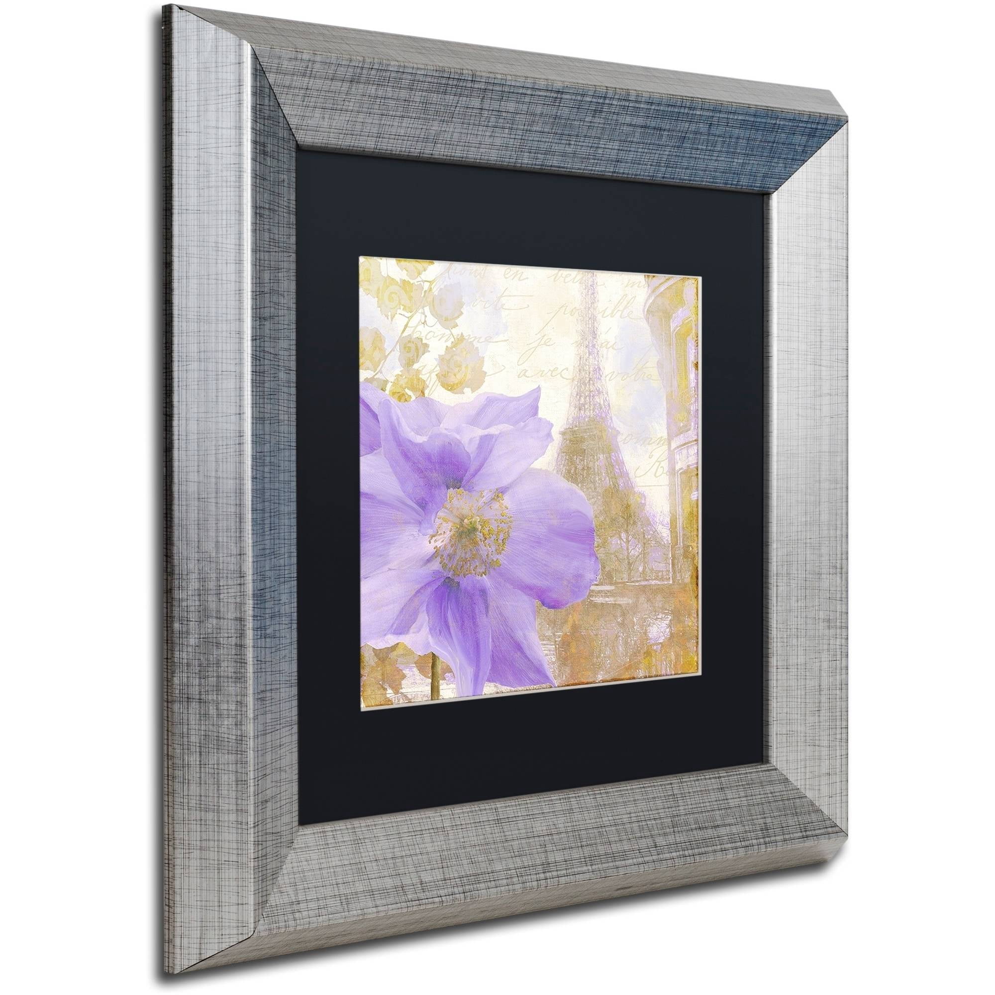 Trademark Fine Art "Purple Paris II" Canvas Art by Color Bakery Black Matte, Silver Frame