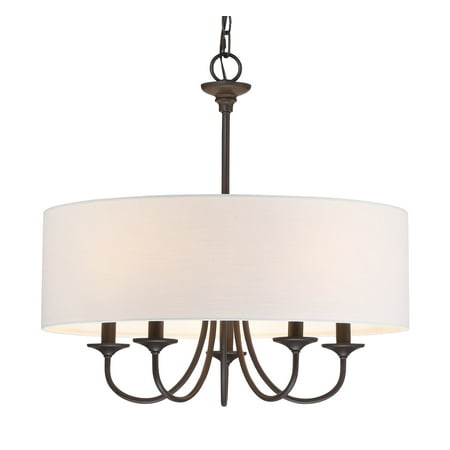 chandelier light kira quinn drum linen shade traditional rubbed bronze finish oil walmart dialog displays option button additional opens zoom