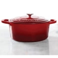 thumbnail image 2 of Olla Dutch Oven Crock-Pot artesanal de hierro fundido esmaltado, 7 litros, rojo escarlata, 2 of 6