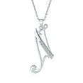 thumbnail image 1 of Collier Pendentif Initiale N Lettre Alphabet Script Cursif Pavé de Zircon Cubique ABC pour Femmes en Argent Sterling, 1 of 6