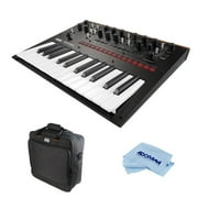 Korg Monologue 25-Key Monophonic Analog Synthesizer with 80 Presets, Black - Bundle Gator Cases Updated Padded Nylon Mixer/Equipment Bag, Microfiber Cloth