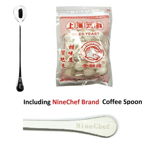 NineChef Brand Spoon Plus Golden Lion Dried Yeast 12.3 Oz (1 Bag) Chinese Rice Wine Starter