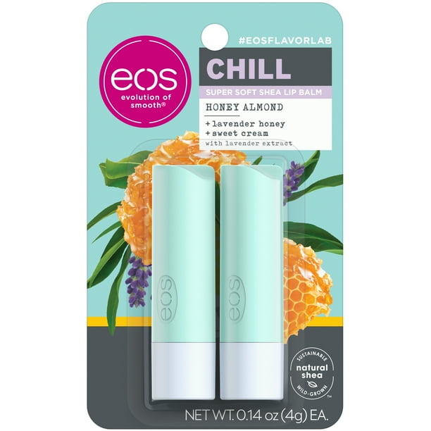 eos flavorlab Lip Balm Stick Chill, Honey Almond , Moisuturzing Shea