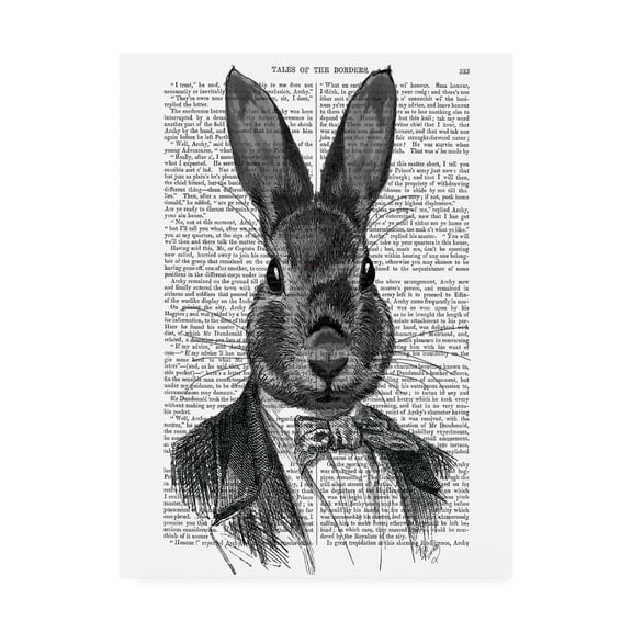 Trademark Fine Art 'Rabbit In Suit, Portrait' Canvas Art by Fab Funky