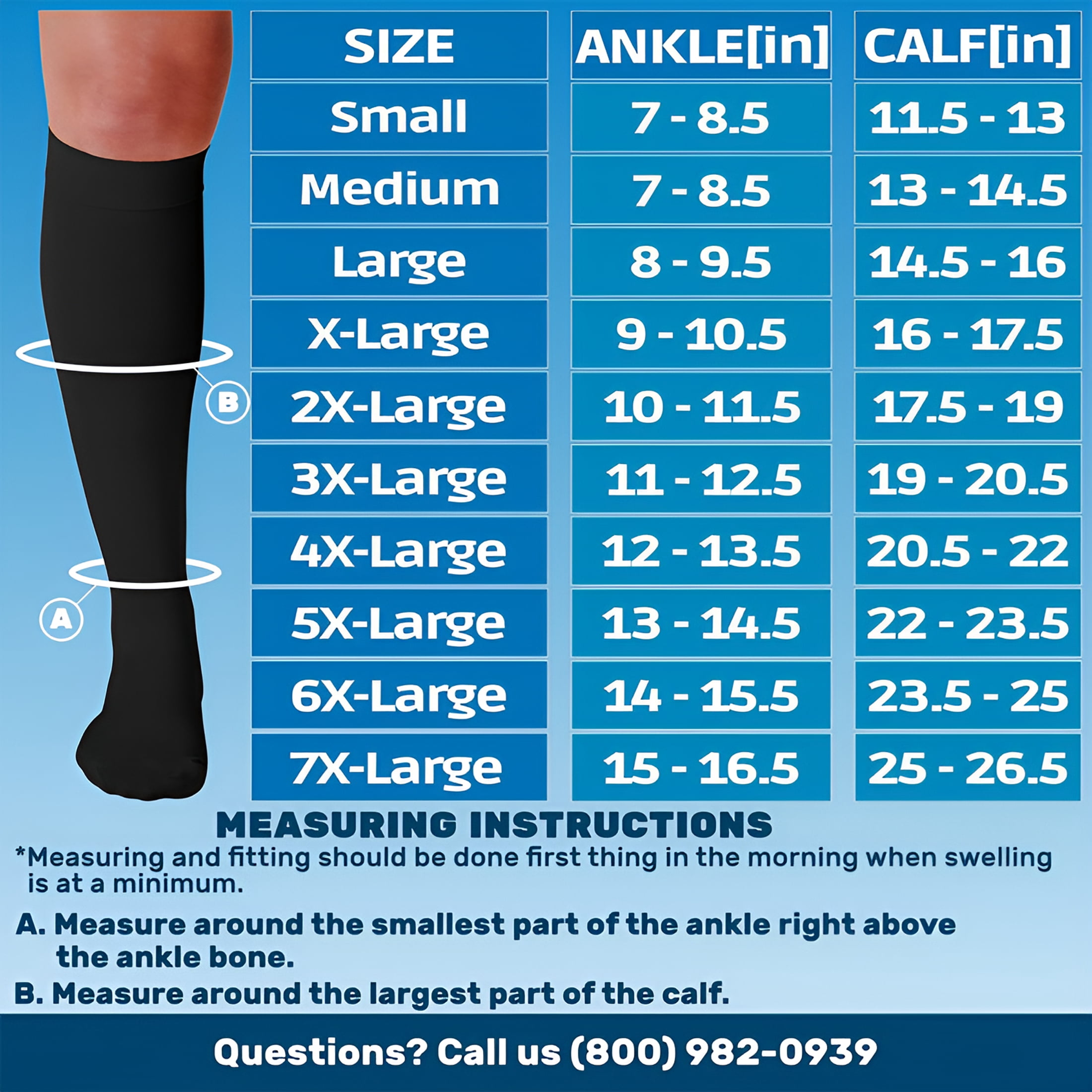TELOLY (3 Pairs) Wide Calf Unisex Compression Knee High 20-30Mmhg Calf Compression Sleeve Women-Black,3X-Large