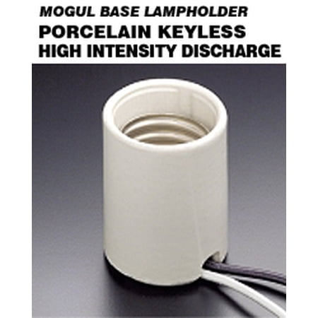 Leviton 8756-2 Mogul Base, One-Piece, Keyless, HID, Glazed Porcelain ...