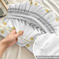 thumbnail image 4 of Queen Size Fitted Sheet Set - Modern Bohemia 3 Piece Bedding Sets 16" Deep Pocket Fitted Sheet with 2 Pillowcases, Spring Floral Leaves Lines Simple Rustic Brushed Microfiber Hotel Luxury Bed Sheets, 4 of 9
