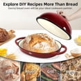 thumbnail image 3 of Davivy 6QT Oval Cast Iron Sourdough Dutch Oven with Silicone Oven Mitts, Bread Dutch Oven for Sourdough Bread Baking, Cast Iron Bread Cloche Loaf Pan with Domed Lid, Red, 3 of 10