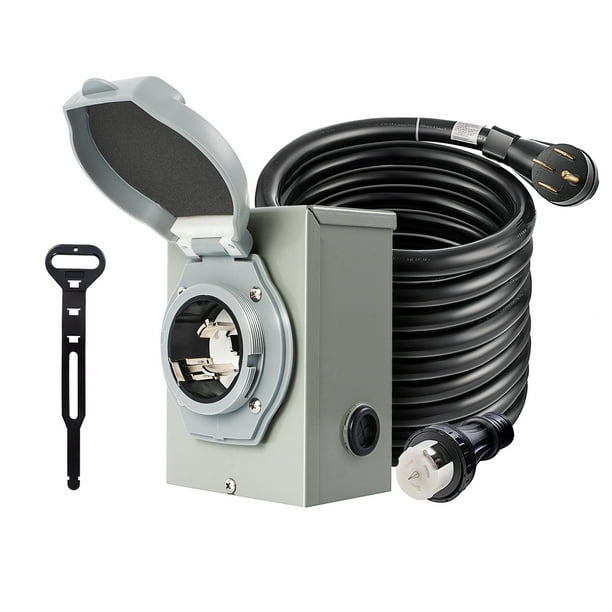 SHZOND 50 Amp Generator Cord and Power Inlet Box, 25Ft Generator
