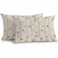 thumbnail image 2 of Lumbar Pillow Covers 20x12 Inch Set of 2, Sparrow Waterproof Outdoor Pillow Covers, Spring Birds on The Branches Retro Country Beige Decorative Cushion Pillowcases for Couch, Sofa, Bed, Garden, Patio, 2 of 9