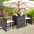 thumbnail image 1 of Gymax 3 PCS Cushioned Wicker Patio Furniture Set Seat Sofa Outdoor No Assembly Brown, 1 of 10