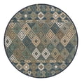 thumbnail image 2 of Unique Loom Baja Outdoor Collection Area Rug - Socarro (3' 3" Round Navy Blue/Black), 2 of 6