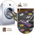 thumbnail image 6 of Cartoon Cute Astronauts Large Area Rugs 8x10 ft Lovely Black Space Spacecraft Rockets Planet Washable Rug Non Slip Indoor Carpet Absorbent Floor Mat for Living Room Bedroom Dining Room, 6 of 9