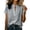 Gray, variant on Womens Cotton Tops Large Short Sleeve V-Neck Pencil Tops - Button Front for Office Green S