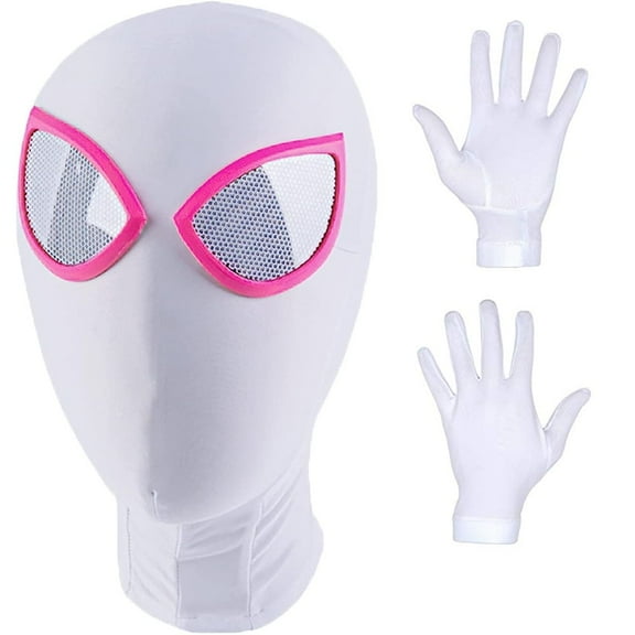 EKEZf Gwen Stacy Super Hero Spider Mask White Polyester Spandex Halloween Party Cosplay