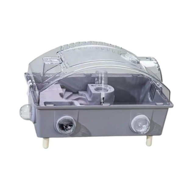 S SERENABLE Hamster Cage Exercise Playing House with Water Bottle Portable Small Animal Cage Gray