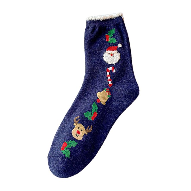 Calcetines Gibobby mujer estampados navideños Nuevo patrón Calcetines cálidos Oreja de felpa unitalla