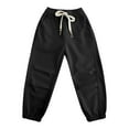 thumbnail image 4 of SGMVNU Girls Fashion Jogger Pants Daily Wear Drawstring Elastic Waist Comfortable Kids Tapered Leg Casual Trousers Sweatpants(Size 7-8 Years,Black), 4 of 4