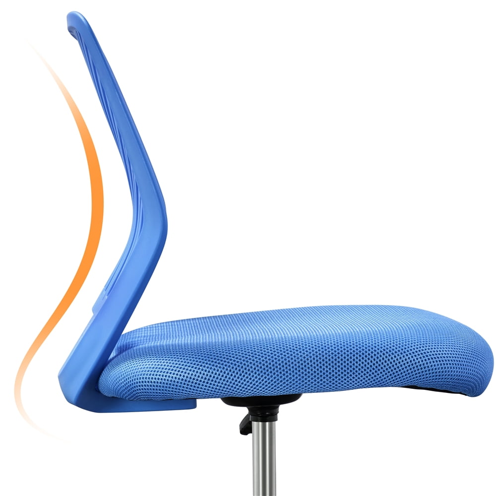 Alden Design Adjustable Armless Mesh Office Chair for Home Office, Blue