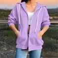 thumbnail image 2 of LIaqionyy Womens Hoodie Sweatshirt Jacket Zip up 3/4 Sleeve Lightweight Casual Drawstring Sweatshirts with Pocket, 2 of 5