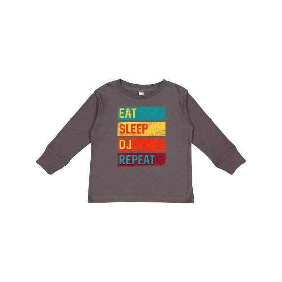 Inktastic DJ Eat Sleep DJ Repeat Music Boys or Girls Long Sleeve Toddler T-Shirt
