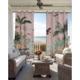 thumbnail image 6 of Vintage Pastoral Kitchen Curtains Farmhouse Botanical Tree Birds Pink Green Cafe Short Curtains for Bathroom Blackout Window Curtain Small Window Treatment Drapes for Bedroom Living Room 52"x45"x2, 6 of 9
