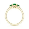 thumbnail image 2 of ANGARA Natural Three Stone Emerald Engagement Ring with Diamond Accents in 14K Yellow Gold for Women (Size-6x4mm) | May Birthstone, Anniversary, Jewelry Gift for Women | Natural Emerald Ring, 2 of 9