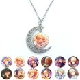 thumbnail image 2 of Proyecto SEKAI Anime wonderlands× Showtime Tenma Tsukasa, cabujón de cristal, collar de luna creciente, joyería llamativa, regalos, 2 of 4