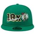 thumbnail image 2 of Men's New Era  Kelly Green Boston Celtics Big 18x Champs 9FIFTY Snapback Hat, 2 of 6