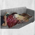 thumbnail image 6 of Forest Soft Flannel Fleece Throw Blanket, View in the Foggy Forest with Hazy Fairy Sun Beams and Fall Leaves Picture, Cozy Plush for Indoor and Outdoor Use, 50" x 60", Red Brown, by Ambesonne, 6 of 6