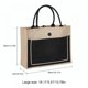 thumbnail image 2 of Bolsa de playa de yute estilo vintage para mujer, reutilizable, con asa, impermeable, 2 of 8