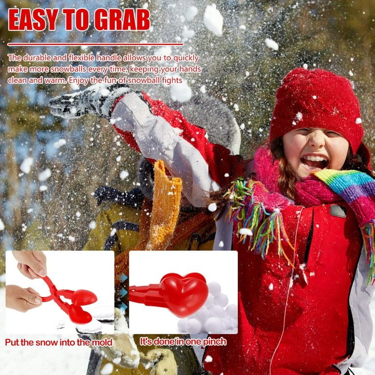 Snow Toys for Kids Ages 4-8 8-12, 24pcs Winter Snow Ball Makers for Kids,  Snowball Making Kit Heart Snow Molds Shaper for Kids Outdoor Play, Dinosaur