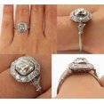 thumbnail image 2 of HeartsAndYou 4ct Cushion Moissanite Halo Milgrain Vintage Inspired Engagement Ring for Women 18k White Gold over Silver, 2 of 8