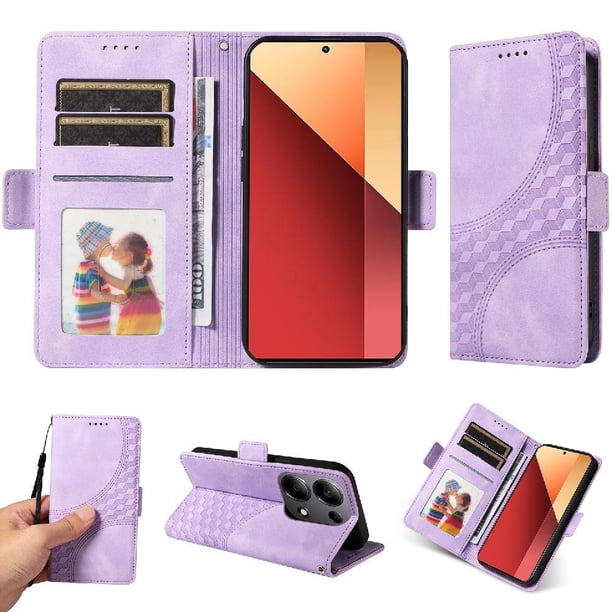 Funda GANGXUN para Xiaomi Poco M6 Pro 4G con diseño acolchado elegante, cuero PU, protección total y ajuste preciso