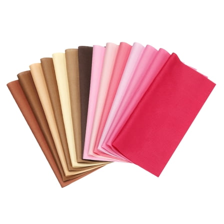 Uxcell Cotton Fabric Bundles,  14 Pcs 8 x 8 Inch Fat Quarter Solid Color Precut Fabric Squares for Sewing Patchwork Quilting DIY, Coffee Pink