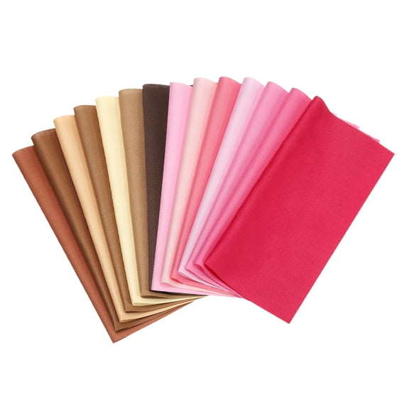 Uxcell Cotton Fabric Bundles,  14 Pcs 8 x 8 Inch Fat Quarter Solid Color Precut Fabric Squares for Sewing Patchwork Quilting DIY, Coffee Pink