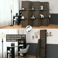 thumbnail image 5 of Gymax 6 Panel Folding Room Divider 6Ft Weave Fiber Screen W/ 2 Display Shelves Brown, 5 of 10