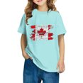 thumbnail image 2 of uublik T-shirt Feuille d'Érable Canadienne pour Enfants, Manches Courtes, Hauts d'Été pour Enfants, T-Shirts à Col Rond, T-Shirts Mode 3T-10, Bleu, 2 of 6