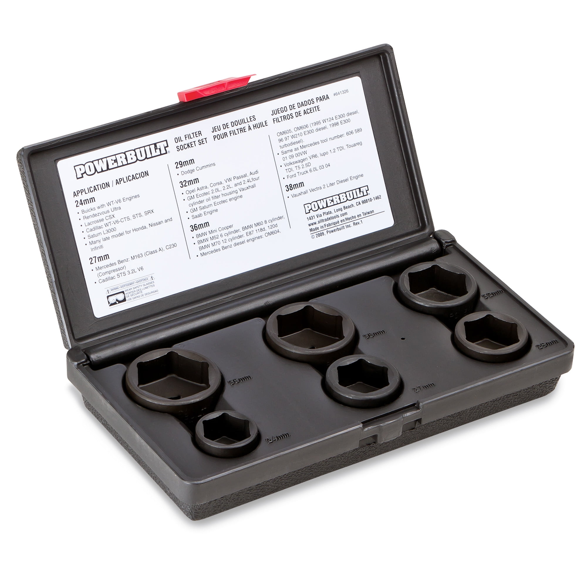 Powerbuilt 6 Piece Specialty Oil Filter Socket Set 641326