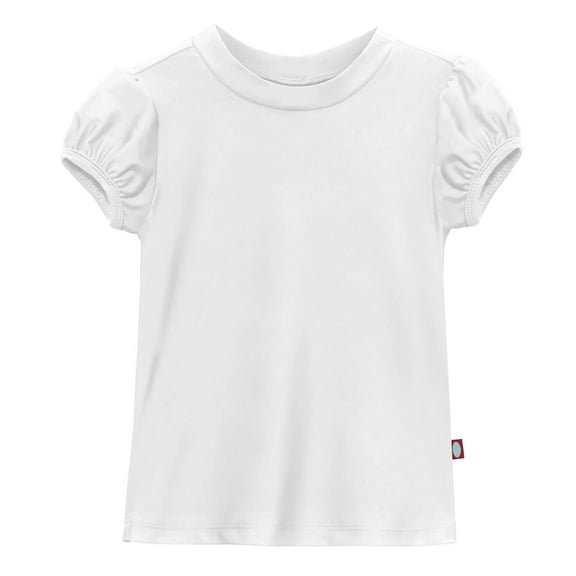 Girls UPF 50 Puff Sleeve Rashguard | White