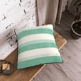 thumbnail image 6 of Velvet Rimmed Pillowcase Is Not Easy To Open Line Deformation Invisible Zipper Opening And Closing Only Pillowcase Does Not Contain Pillow Core Lightseagreen Stripe_3 16"X16", 6 of 6