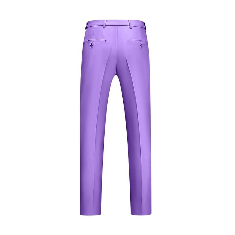 Men's Classic Fit Flat Front Dress Pants Expandable Waist Suit Button Pants  Rose Gold - Walmart.com