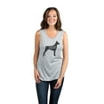thumbnail image 2 of Thread Tank Doberman Dog Silhouette Women's Sleeveless Muscle Tank Top Sport Grey Small, 2 of 4