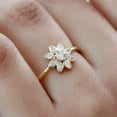 thumbnail image 3 of Sparkle Jewels White Marquise Cut Diamond Flower Halo Engagement Ring 14k Yellow Gold Plated, 3 of 4