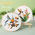 thumbnail image 2 of 3 Sets Embroidery Kit for Beginners, Art Craft Handy Sewing Set Hummingbird and Flower Cross Stitch Starter Kits, DIY Embroidery Kits with Patterns and Instructions Hoops Needles Threads, 2 of 6
